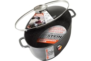 STONELINE Rostiera da Gourmet, Coperchio Salva-Aroma in Vetro, Rivestimento Antiaderente