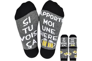 cheap4uk Chaussettes Humour Homme 39-46 Rigolote Idee Cadeau Homme Original Utile Cadeau Noël Anniversaire Papa Grand Mari Garçon Rigolo Son