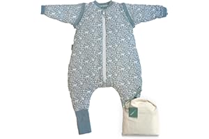 molis&co. Baby-schlafsack mit Füßen, abnehmbare Ärmel und Socken. 2.5 TOG. Größe: 70 cm (1 Jahr). Ideal für die Übergangszeit und den Winter. Woodland. 100% Baumwolle (OEKO-TEX 100).