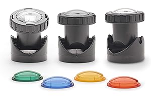 AQUANIQUE projecteur pour étang et jardin PGL kit 3 LED - transformateur et un projecteur avec disques colorés