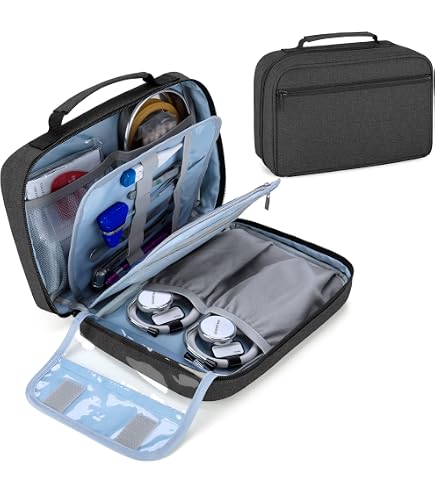 Damero Stethoskop-Tasche Für 2 Geräte – Grau, Gepolstert, Passend Für Littmann & Co., Mit Vielen Fächern