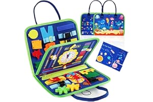 MARIDERGO Busy Board for Toddlers, Busy Book Montessori Travel Toy for 1 2 3 4 Year Old Boys Girls, Birthday Present Educational Preschool Sensory Board Toys for Fine Motor Skills Learning