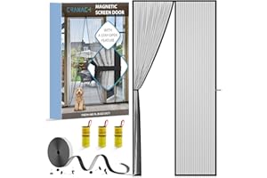 CRANACH Rideau Moustiquaire Porte Fenetre Magnetique: 90x210, Bonus Attrape Mouche Moustiquaire Baie Vitree Coulissante Moustiquaire Aimantée Porte Fenetre Moustiquaire Magnétique Mesure Moustiquaire de Porte