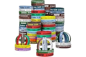 LVNRIDS Inspirierende Bibelvers Silikon Armbänder, Religiöse Silikonarmbänder Gummi Elastic Armband für Männer Frauen christliche geschenke