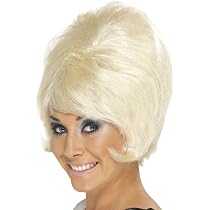 Perruque Années 60 Style Ruche - Smiffys Cheveux Courts Châtain - Taille Unique - Déguisement Rétro