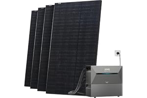 Solarway® All In One Balkonkraftwerk mit Speicher 2000W komplett Steckdose - 3,2 kWh Anker Solix 2 PRO Speicher - Solaranlage Komplettset - 500W Solarmodule & Anker Speicher & Zubehör
