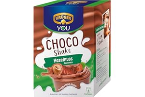 ‎KRÜGER KRÜGER YOU Choco Shake Haselnuss-Schoko, Schokoladiger Genuss in heiß & kalt, Schoko-Milchshake mit Haselnuss-Aroma, 144 g (8x 18 g Sachets)