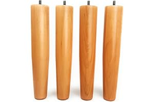 viglietti Set di 4 Pezzi Piedi Faggio per Reti a Doghe in Legno, H 40 cm