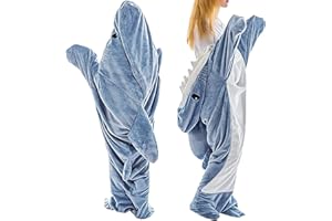 LMAZG Hai Decke, Shark Blanket Onesie, Hai Decke Zum Anziehen, Superweicher Bequemer Flanell Hai Kostüm, Haidecke Hai Pyjama