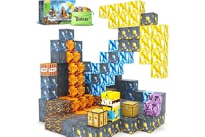 Toylogy Magnetische Bausteine-Bauen Mine Magnete Welt Edition Mine Spitzhacke Caverns Magnetic Tiles für Jungen und Mädchen ab 3-4 4-5 6-8, Montessori Outdoor Spielzeug Kinder Spiele für Kinder ab 3+