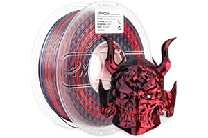 AMOLEN 3D Printer Filament, PLA Filament 1.75mm Dual Color Filament, Silk Red Black 3D Printing Filament 1KG/2.2lb