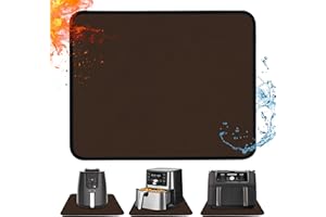 Khongoo Tappetino ignifugo, 30 x 45 cm-1 mm, protezione dal calore per friggitrice, base resistente al calore per piani di lavoro cucina, olio e impermeabile, facile da pulire, marrone, 1 pezzo