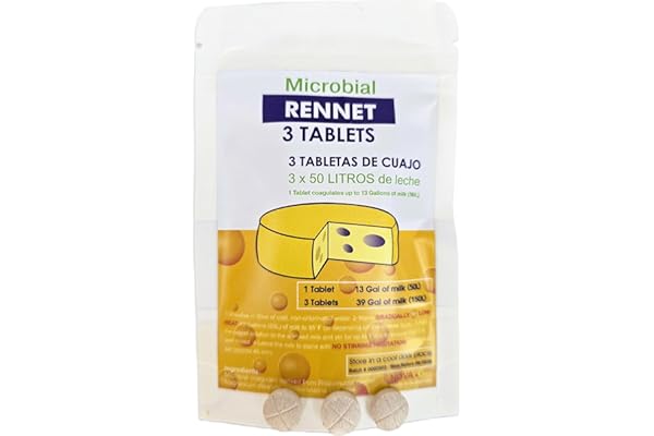 3 pastillas de cuajo Titanium®, para cualquier tipo de queso, 3 pastillas para 150 L de leche.