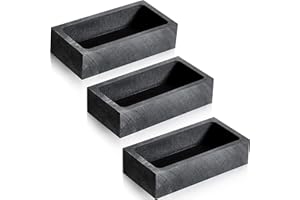 XAZTR 3 Pieces Graphite Ingot Mould for Melting and Casting Silver, Gold, Aluminum, and Copper, Brass - 90x40x20 mm Inner Size, 1 kg Gold/500 g Silver Capacity