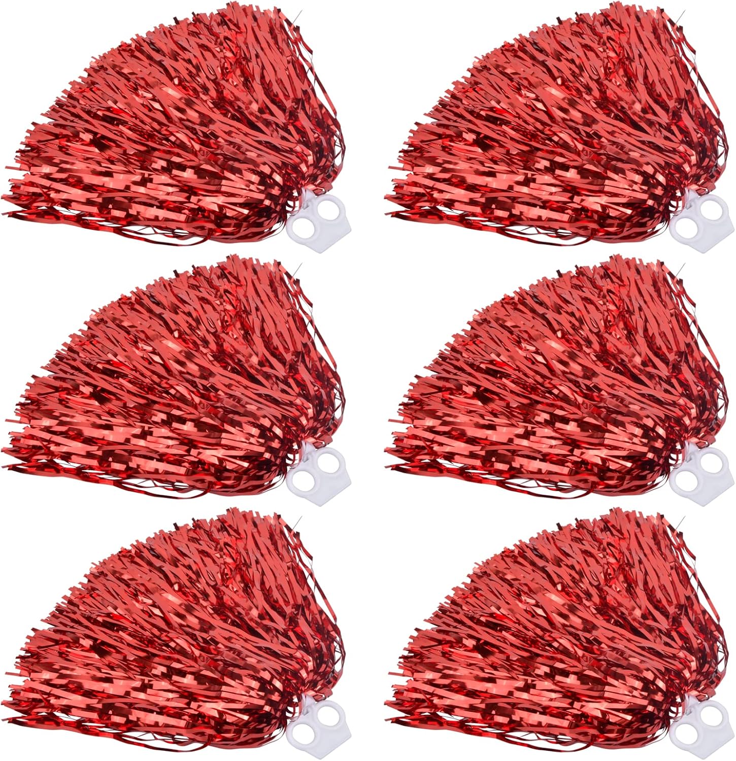 Pinsheng 6 Piezas Pompones de Animadora, Pompones de Porristas Pompones Deportivos con Anillo de Plástico para Bailar, Fiestas Deportivas Animar