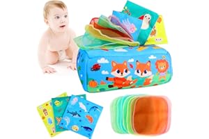 Joollurm Baby Tissue Box Toy,Montessori Toys for Babies 6-12 months, Soft Sensory Toys with Crinkle Tissue Papers & Colorful Scarves for Infant Toddlers, Magic Tissue Box Early Learning Toys Baby Gift