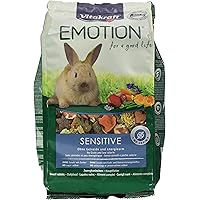 Vitakraft Alleinfutter für Zwergkaninchen, Ausgewogene Futtermischung, Getreidefrei, Emotion Sensitive Selection (5 x…