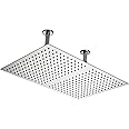 Hudson Reed HEAD66 ǀ Modern Bathroom Stainless Steel Rectangular Ceiling Shower Head with Ceiling Arms, 220mm x 400mm, Chrome