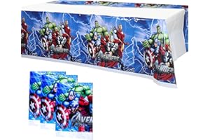 HEAWAA 3 Stück Tischdecke Avengers, 108 * 180cm Superheld Thema Tischdecke Wasserdicht Kunststoff Rechteckige Geburtstag Tischdecke Geeignet für Kinder Jungen Mädchen Mottoparty Dekoration Picknick