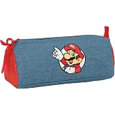 Safta SUPER MARIO &ndash; Pencil Case with Zip and Compartment, Children's Pencil Case, Ideal for School Age Children, Comfortable