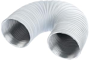 Steinberg14 Bianco Ø 125mm / 1.5metri Tubo Flessibile di Scarico in Alluminio - Tubo di Ventilazione Uscita Scarico Elemento Sistema di Alimentazione Aria Calda