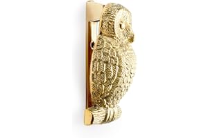 A.B HARDWARE Owl Door Knockers, Choose Your Finish - Polished Brass & Polished Nickel (Polished Brass)