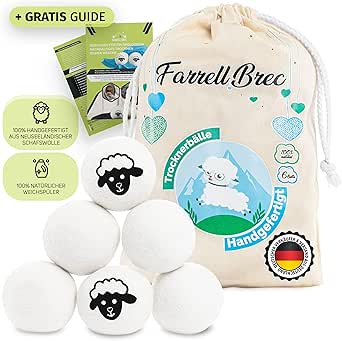 Farrell Brec 6 Xxl Extra Langlebige Trocknerballe Fur Waschetrockner Naturlicher Weichspuler Aus 100 Neuseelandischer Schafswolle In Handarbeit Optimal Fur Daunen Amazon De Elektro Grossgerate