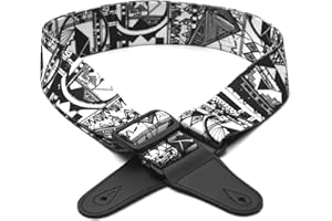 Elagon (NLA) tracolla per chitarra New Look bianca e nera per chitarra elettrica, acustica e basso. Tracolla elegante.