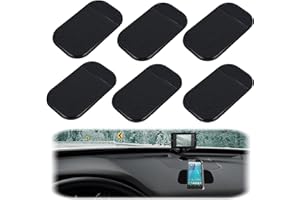 TIGMEW 6 Stück Auto Armaturenbrett Anti Rutsch Matten Schwarz Antirutschmatte Auto 13cm x 7cm Anti Rutsch Pads Waschbare Silikon Gel Auto Innenmatte Zum Handy Schlüssel Sonnenbrille Münzen