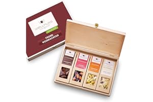 ‎WELLNUSS Wellnuss Weihnachtsbox: 4 Premium Nuss- und Schokoladen-Snacks in der Geschenkbox aus Birkenholz "Frohe Weihnachten" | Für Eltern, Schwager, Schwester, Kollege oder Freund | Frei von Zusätzen