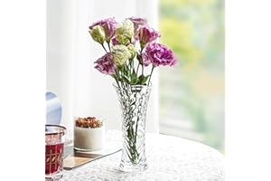 QFKRIS Transparent Glass Vase for Flowers -6.5inch Crystal Flower Vase for Centerpieces Home Decor