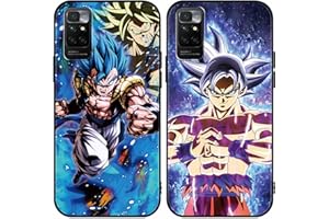 Eouine 2 Piezas Funda para Xiaomi Redmi 10 4G 6.5'' con Cool Anime Cute Dibujos Protector Manga Cartoon Covers Antichoque Suave TPU Silicona Protectora Carcasa Animadas Case para Redmi 10 4G