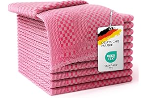 ‎LEFUNDA LEFUNDA® 10er Set Geschirrtücher - 100% Baumwolle Küchentücher, 220 GSM, Weiche, Super Saugfähige Geschirrhandtücher, Vollzwirn, 50x70cm (Rot, 10)