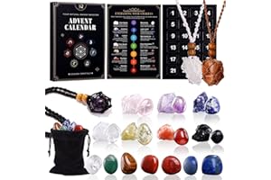 NALER Calendrier de l'avent 2025 Pierre Precieuse Naturelle 7 Chakras, Femme Homme Lithothérapie,Advent Calendar Original pour Adulte Ado Fille Garçons