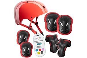 NIFTII COOZi Glossy Helmet and Pad Set for Kids - Adjustable Protective Gear with Knee, Elbow & Wrist Pads, Safety Set, Cycling, Skateboarding, and Scooting for Boys & Girls Ages 3-12