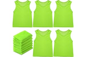 Sintege 12 Stück Nylon Mesh Trainingswesten Team Markierungshemden Training Leibchen für Kinder Jugendliche Sport Basketball Fußball Volleyball