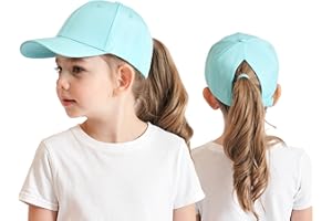 Cysocool Children's Ponytail Baseball Cap 3-8 Years Girls Boys Golf Visor Baseball Cap Hat Sun Visor Hat UV Protection Peaked Cap Summer Hat Junior Summer Hat Tennis Cap Sun Hat Visor UPF 50+