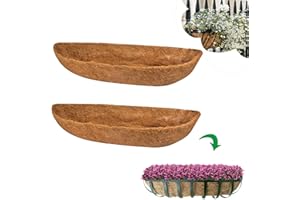 HICAS Wall Mounted Coco Liner - 24/30/36/48 Inch Wall Planter Liner Set for Hanging Baskets & Window Box