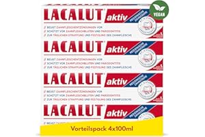 ‎LACALUT Lacalut aktiv Zahncreme 4-er Pack (4x100ml) - Für starken Zahnfleischschutz und gesunde Zähne, vegan