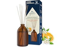‎GLADE Glade Aromatherapy Essential Oils Raumduft, Pure Happiness, Orange + Neroli, Raumduft Stäbchen für ätherische Öle, 80ml