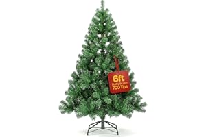 KLASS HOME COLLECTION KLASS 6ft Christmas Tree 700 Tips Lush Xmas Tree Premium PVC Realistic Artificial Christmas Tree With Metal Stand, Green Christmas Trees in 4ft, 5ft, 6 ft 7ft Sizes Perfect Christmas Decoration (6ft)
