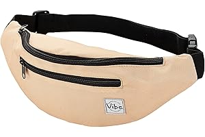 Vibe Festival Gear Sac Banane pour Homme et Femme –Plusieurs Couleurs– Sacoche Homme bandouliere Noir holographique Argent, Or pour Festivals, randonnée, Course à Pied, Cyclisme.