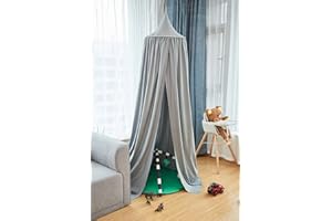 Laneetal Baldaquin Auvent de lit ciel de lit pour chambre d'enfant Moustiquaire Hauteur 230cm Gris