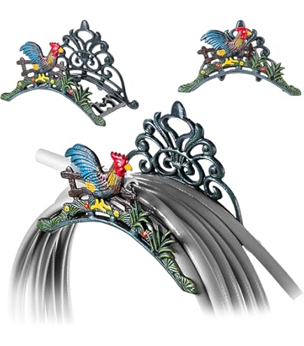 HDmirrorR GR Garten Wand Schlauchhalter - Lustige Frosch-Familie Aus Gusseisen