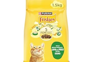 FRISKIES Au Lapin, au Poulet et aux Légumes - 1,5 KG - Croquettes pour Chat Adulte