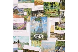 ZPPLD 30 Tarjetas Postales,Tarjetas Postales Famosas De Pintura,Tarjetas Postales Vintage,Postales De Monet, Tarjetas Postales Para Amigos Y CompañEros De Clase.