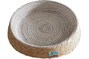 boutiquechatetchien Lit Panier pour Chat Corbeille en Osier Ecologique Tressé Naturel pour Chaton Distribué par Une Petite Entreprise Française (Gris Anthracite)