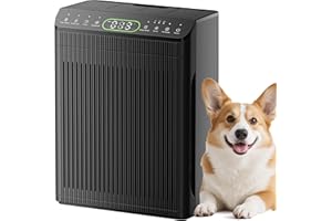 EVALIT Air Purifiers for Bedroom Large Room Up to 2200 Ft², with Washable Filters and Fragrance, Air Purifier for Home with PM 2.5 Display Air Quality Sensor for Smoke Dust Odors, Black, 1Pack+3Modes