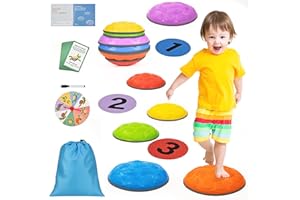 ‎COSSY cossy Balanciersteine für Kinder, 6 Stück Sensorisch Koordinierende Schildkröte Balanciersteine, Rutschfeste Stapelsteine, Stapelstein Für Drinnen und Draußen, Outdoor Spielzeug ab 3 Jahre, Farbi