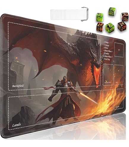 Spielmatte Für MTG & TCG, 61x35,6 Cm – Mit Aufbewahrungstasche, Rutschfester Unterseite, Als Mauspad Oder Karten-Unterlage